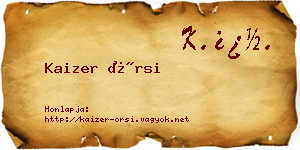 Kaizer Örsi névjegykártya